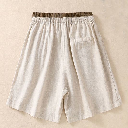 Isabella Relaxed Fit Shorts | Drawstring Waist Contrast Waistband Pockets Shorts