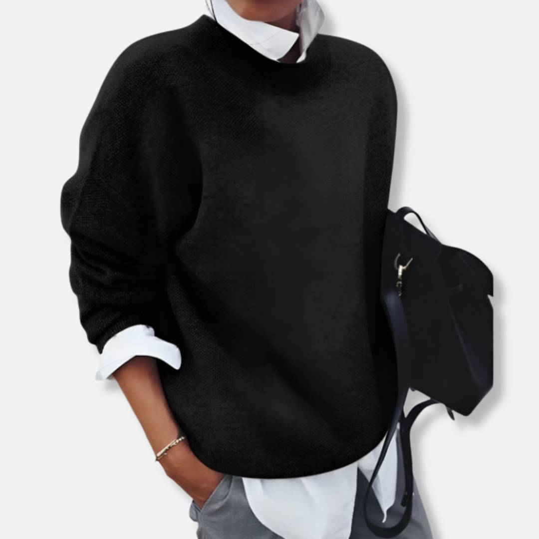 Freya Relaxed Fit Sweater | Crewneck Long Sleeve Sweater