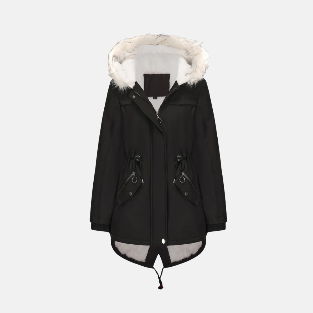 Thea Hooded Parka | Insulated Fur Trim Mid-Length Parka