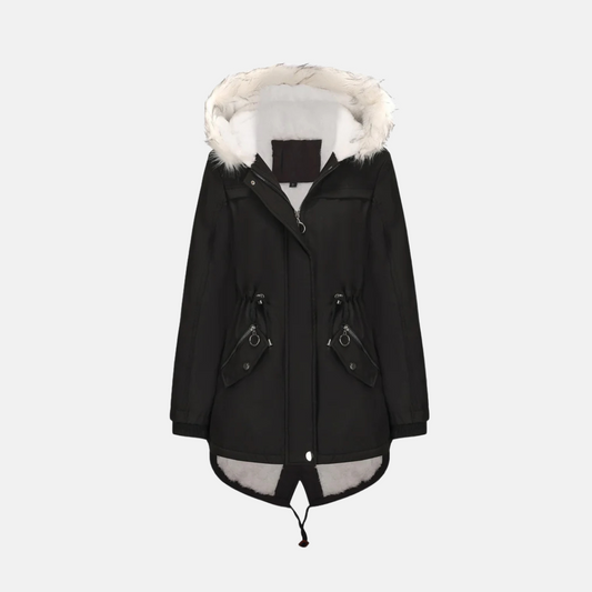 Thea Hooded Parka | Insulated Fur Trim Mid-Length Parka