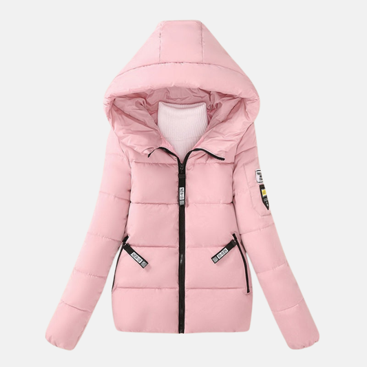 Women’s Quilted Coat – Relaxed Fit – Hooded – Zipper Front – Padded Insulated Warmth