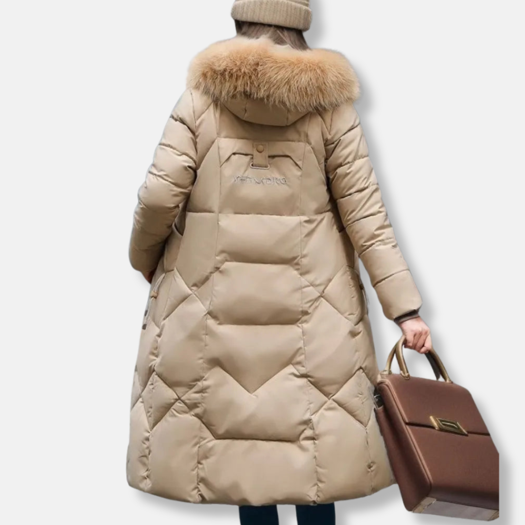 Isabella Hooded Puffer Coat | Quilted Fur Trimmed Hooded Puffer Coat