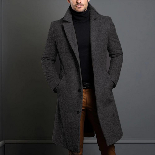 James Tailored Overcoat | Lapel Collar Button Front Overcoat