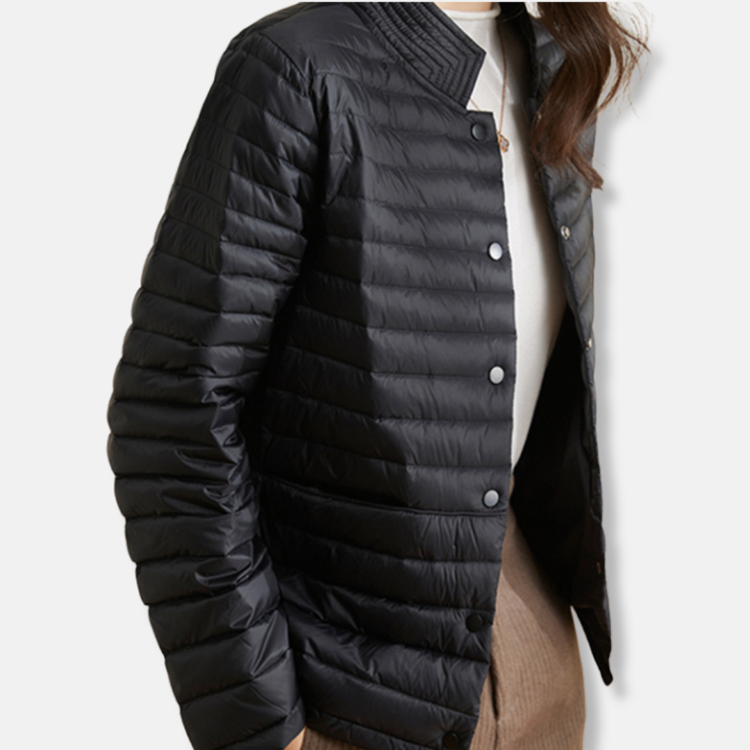 Sienna Quilted Jacket | Slim Fit Stand Collar Jacket