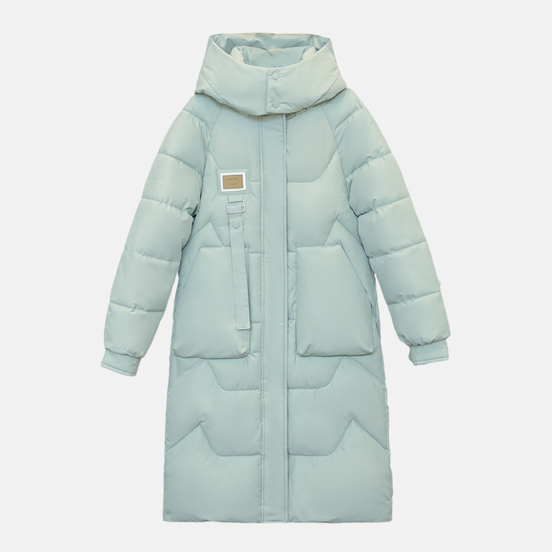 Women’s Trench Coat – Oversized Relaxed Fit – Quilted Long Insulated Hooded Design