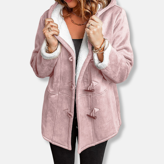 Sienna Hooded Toggle Coat | Relaxed Fit Thigh-Length Coat