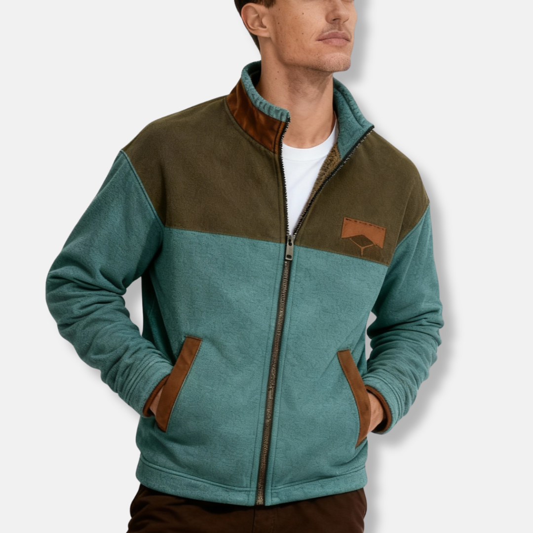 Charlie Regular Fit Jacket | Stand Collar Color Block Jacket