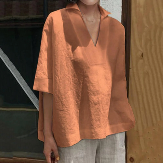 Aishana Blouse | Women's Casual V-Neck Linen Blouse (Copy)