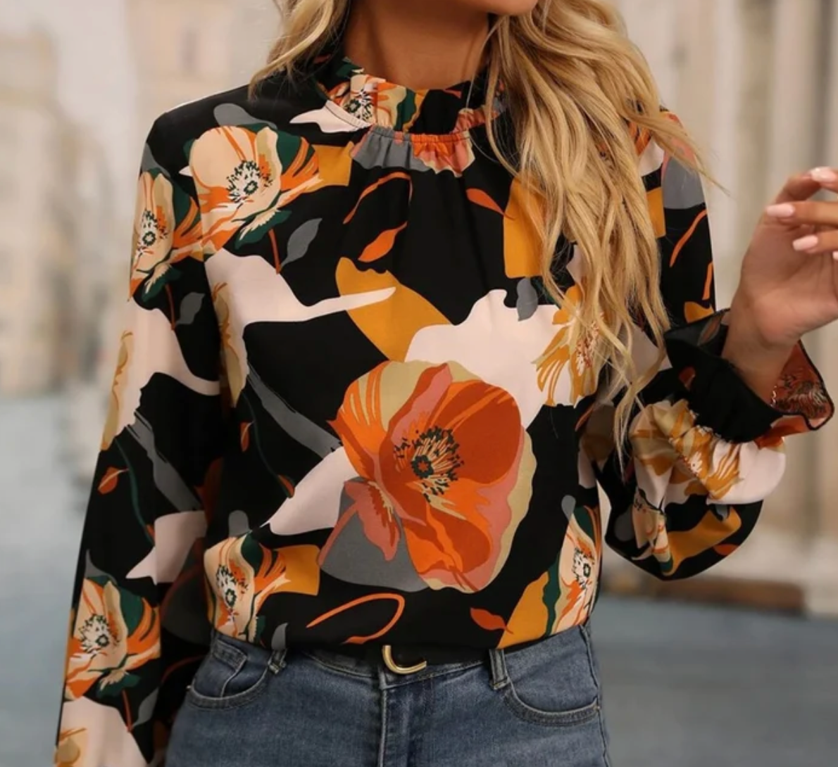 Alexa Blouse | Long Sleeve Floral Blouse