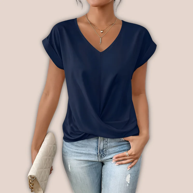 Beatrix Top | Casual V-Neck Twist Summer Blouse