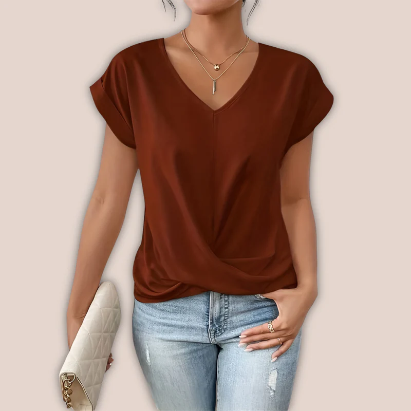 Beatrix Top | Casual V-Neck Twist Summer Blouse