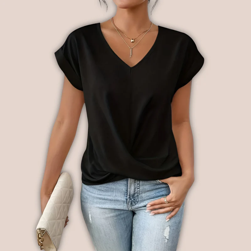 Beatrix Top | Casual V-Neck Twist Summer Blouse