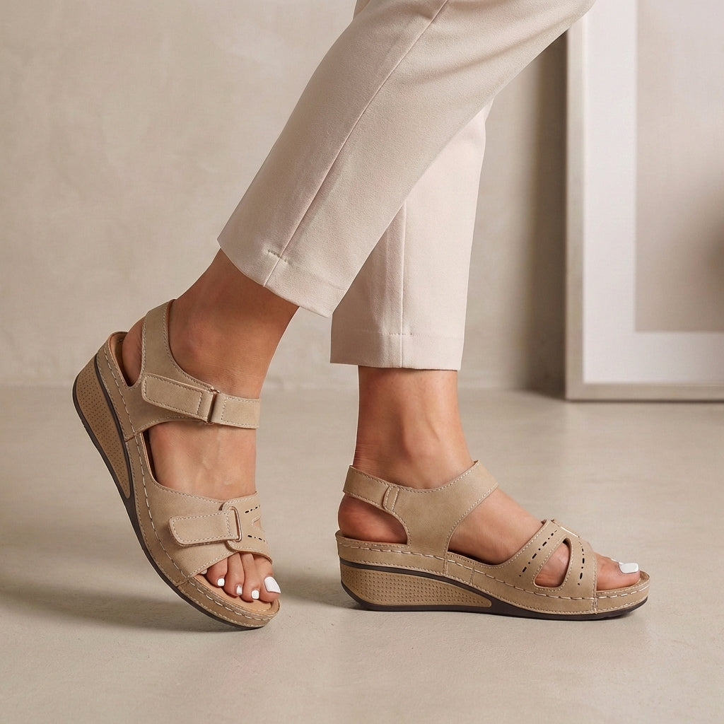 Isla Orthopedic Ankle-Strap Sandals | Comfort Fit Wedge Sandals