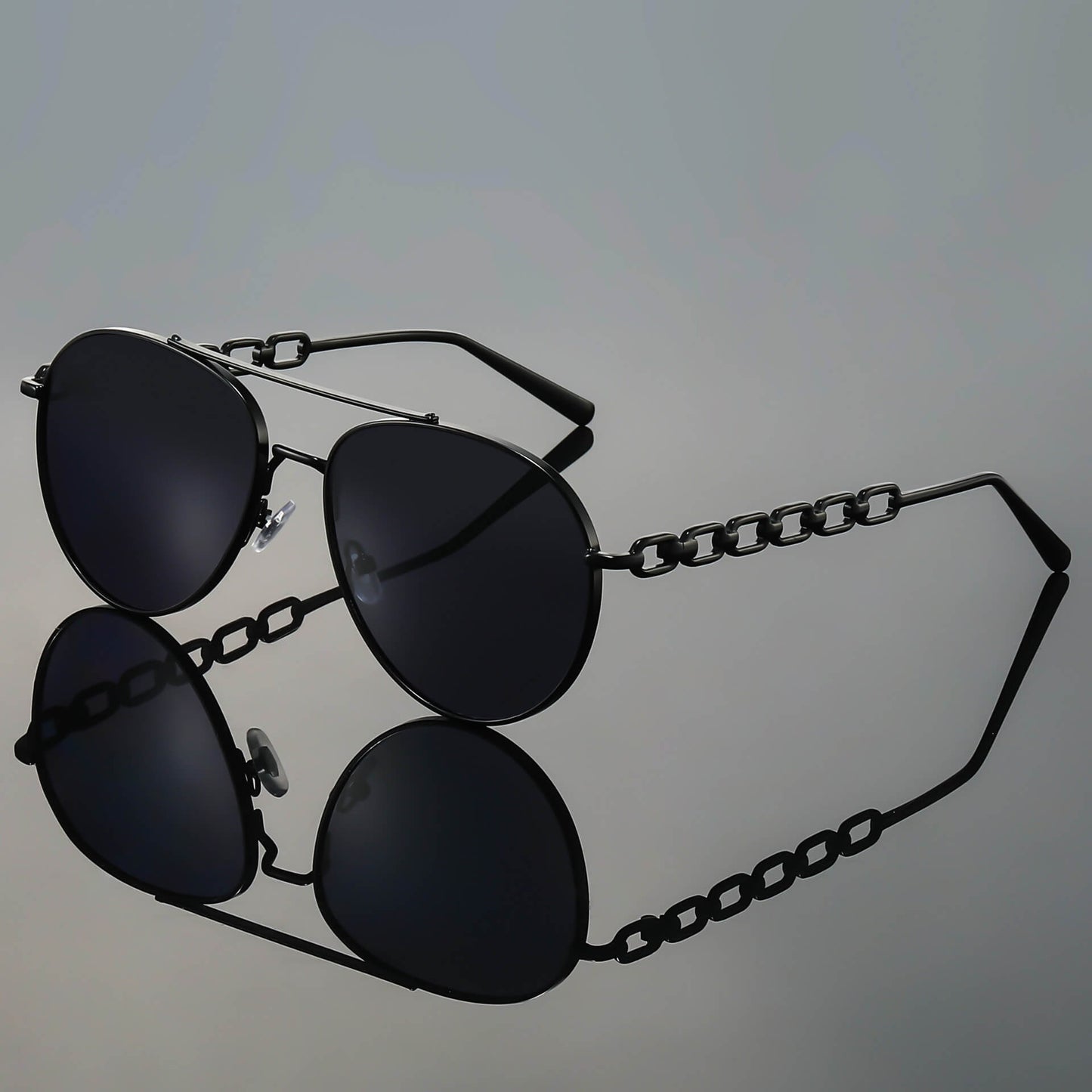 Sienna Aviator Sunglasses | Chain Detail Temples Gradient Lenses Sunglasses