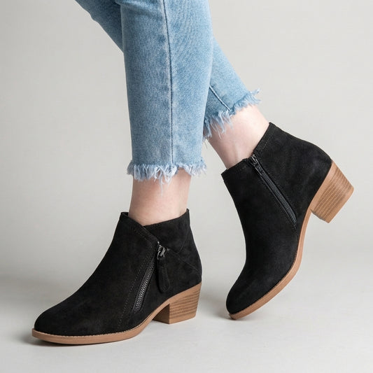Amelia Leather Orthopedic Ankle Boots | Casual Block Heel Boots