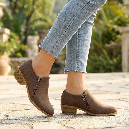 Isla Orthopedic Ankle Boots | Low Block Heel Pointed Toe Boots