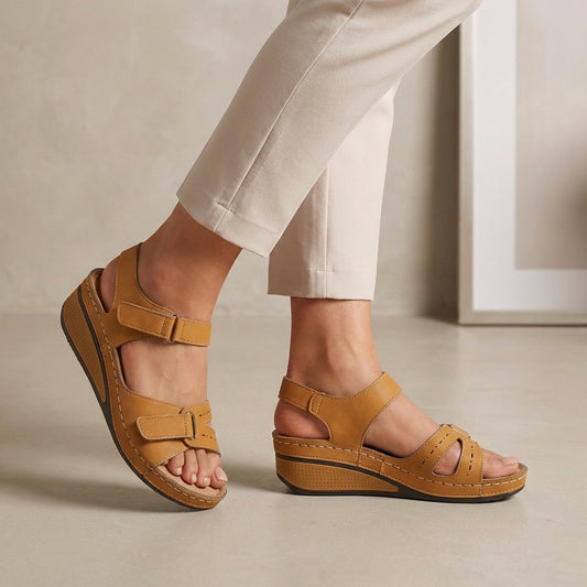 Isla Orthopedic Ankle-Strap Sandals | Comfort Fit Wedge Sandals