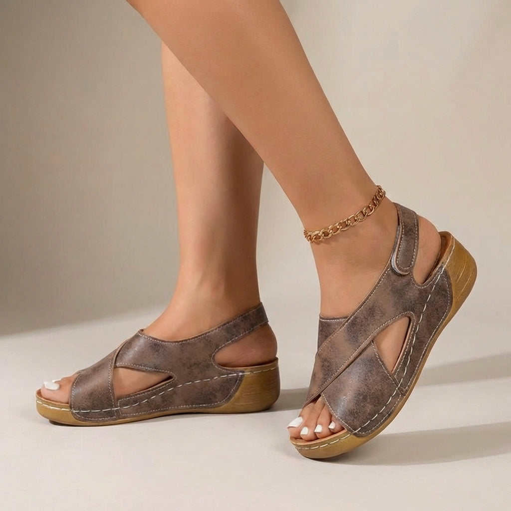 Olivia Orthopedic Comfort Fit Sandals | Wedge Heel Open Toe Sandals