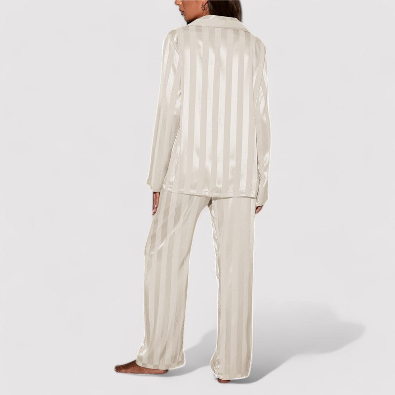 Carmen Set | Women's Stylish Striped Silk Pajamas