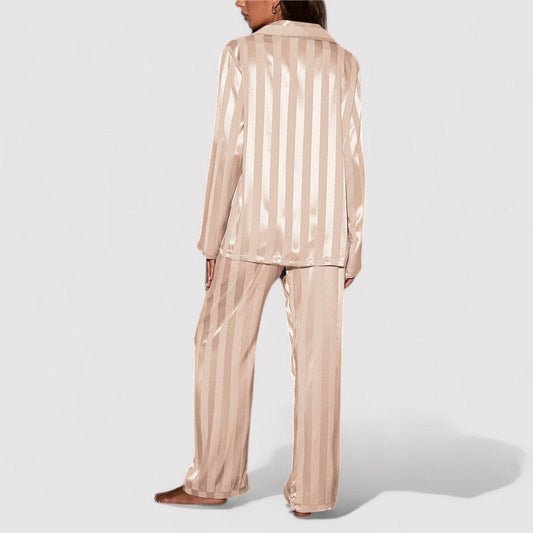 Carmen Set | Women's Stylish Striped Silk Pajamas