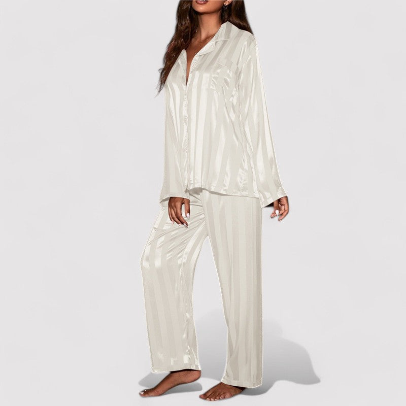 Carmen Set | Women's Stylish Striped Silk Pajamas