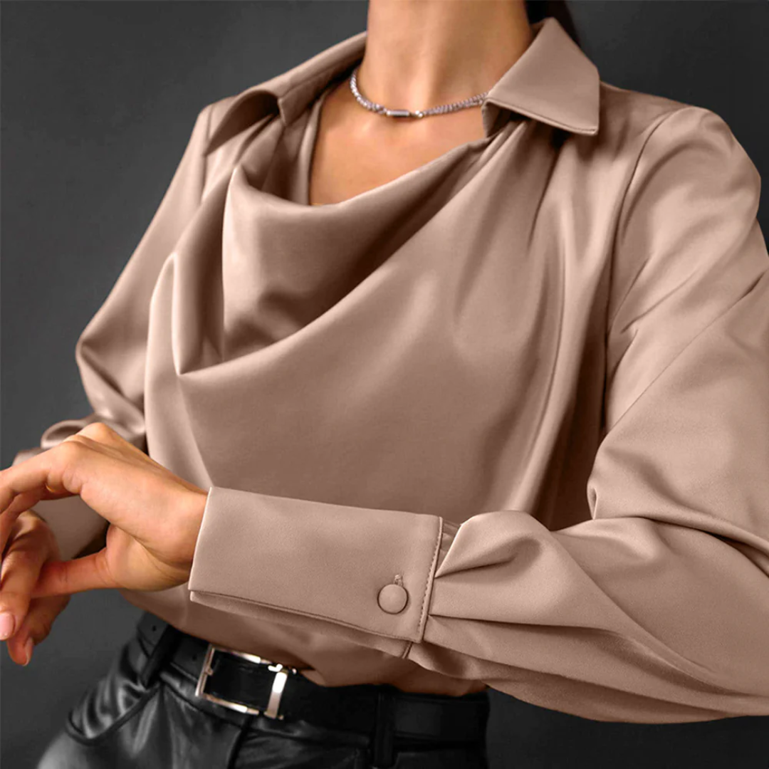 Charlotta Shirt | Long Sleeve Satin-finish