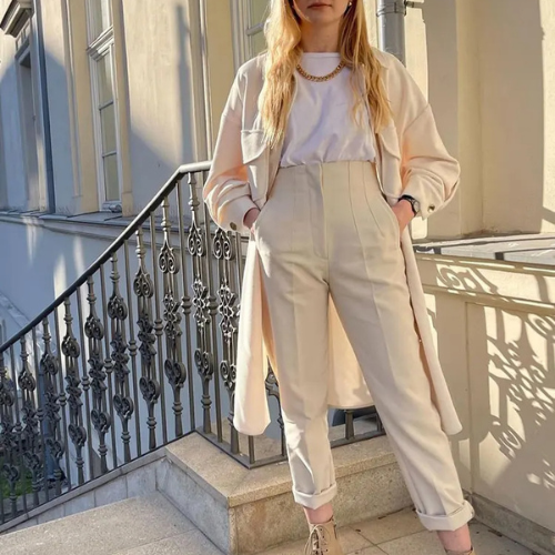 Eryma Pants | Elegant High-Waisted Tapered Trousers