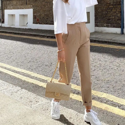 Eryma Pants | Elegant High-Waisted Tapered Trousers