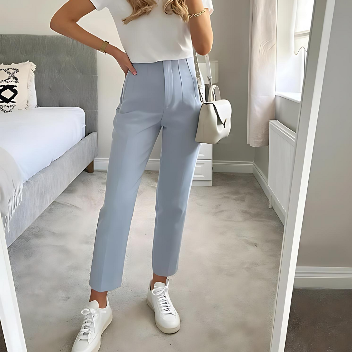Eryma Pants | Elegant High-Waisted Tapered Trousers