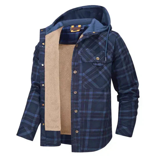 Ewan Shirt Jacket | Men’s Plaid Hooded Shirt Jacket