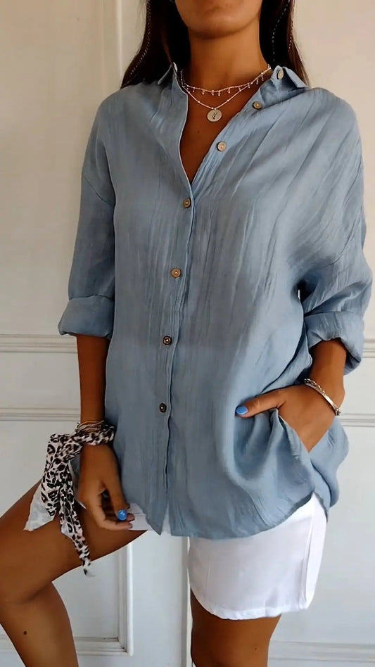 Fallon Blouse | Relaxed Button-Up Long-Sleeve Blouse