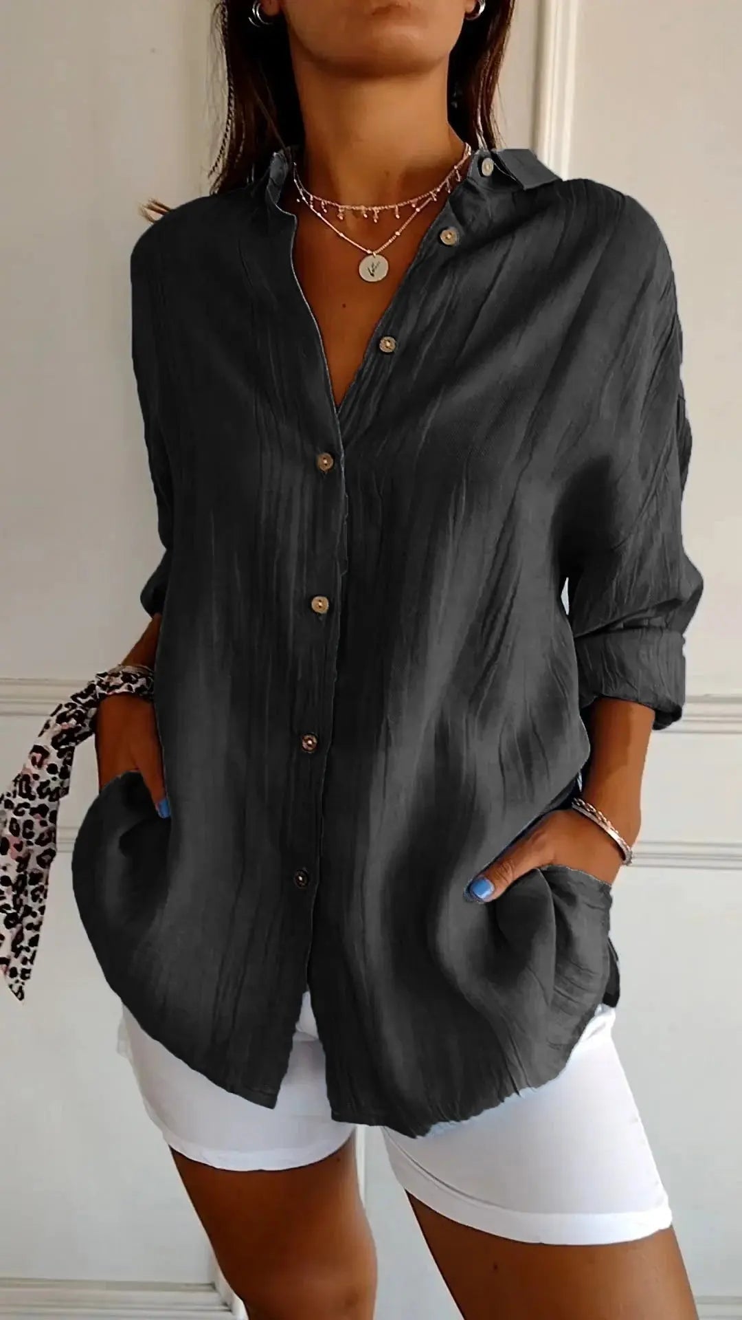 Fallon Blouse | Relaxed Button-Up Long-Sleeve Blouse