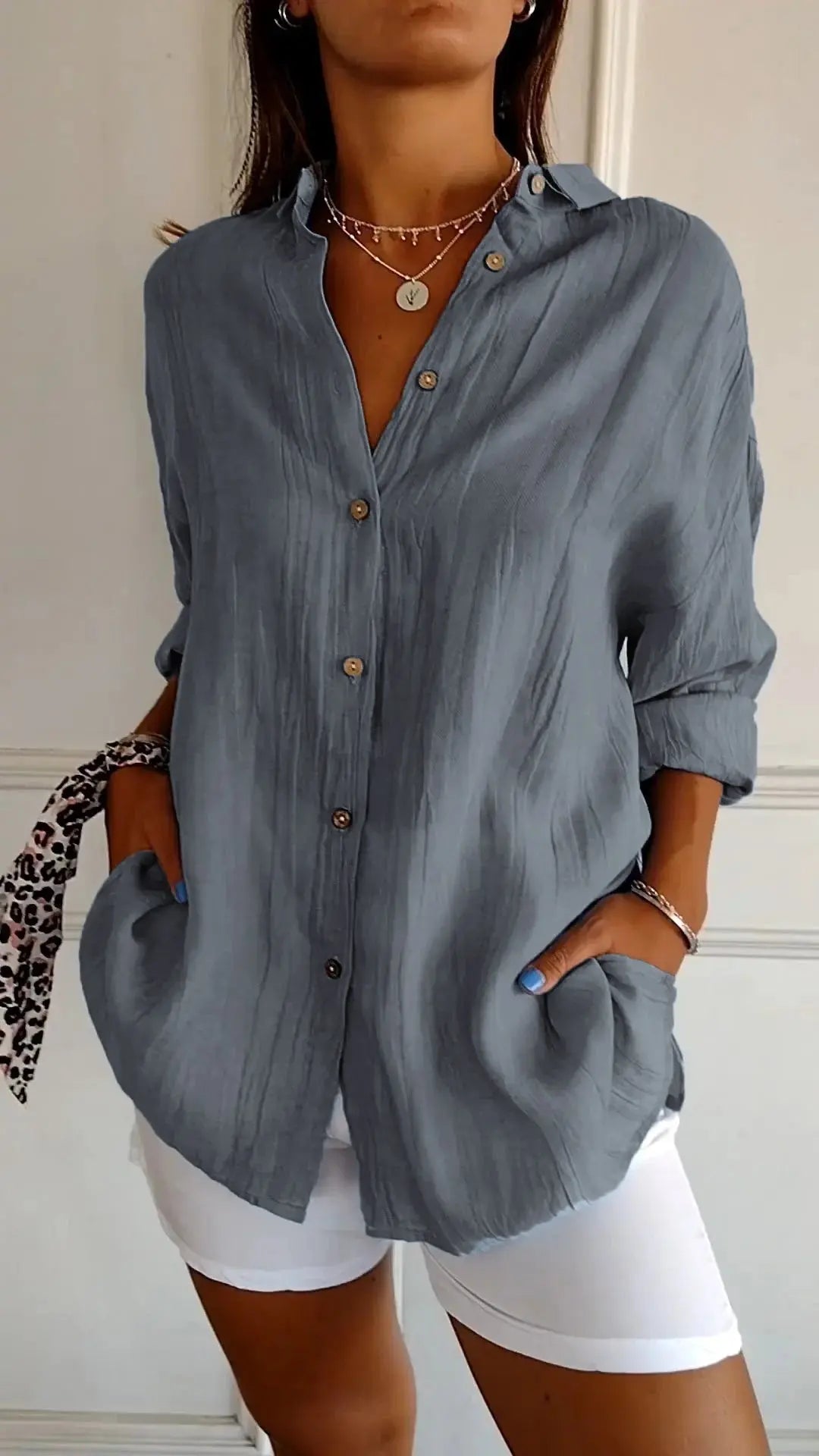 Fallon Blouse | Relaxed Button-Up Long-Sleeve Blouse