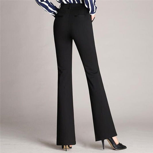 Fiza Pants | Slim High-Waisted Flared Trousers