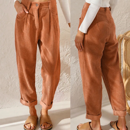Fonda Pants | High-Waisted Corduroy Trousers