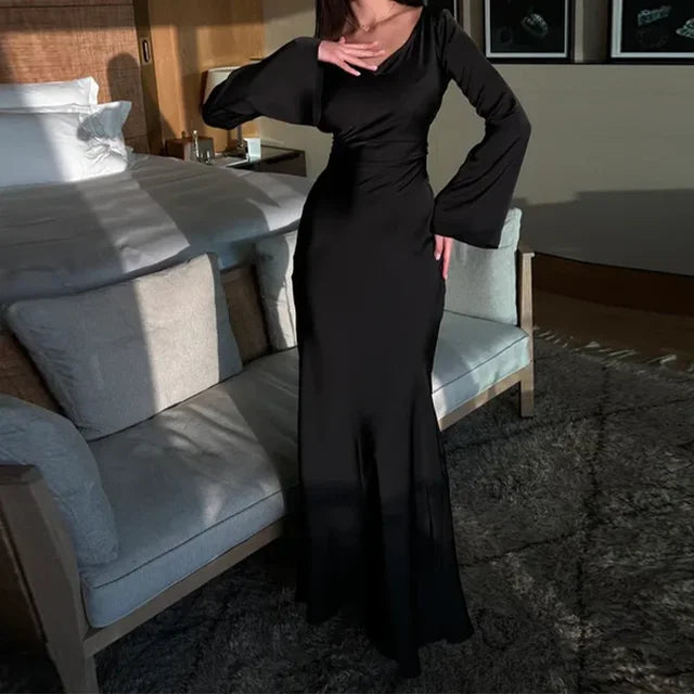 Francette Dress | Bodycon Mermaid Dress with Flared Sleeves