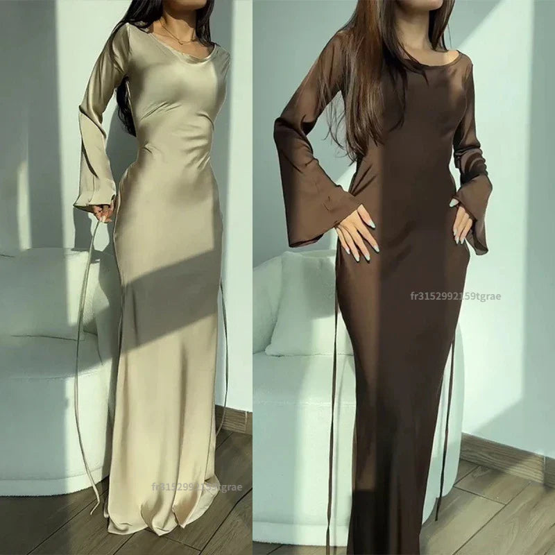 Francette Dress | Bodycon Mermaid Dress with Flared Sleeves