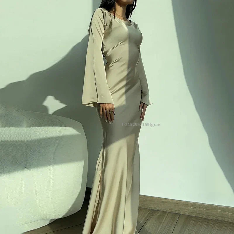 Francette Dress | Bodycon Mermaid Dress with Flared Sleeves