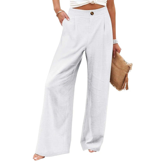 Frona Pants | Summer Wide-Leg Straight Trousers