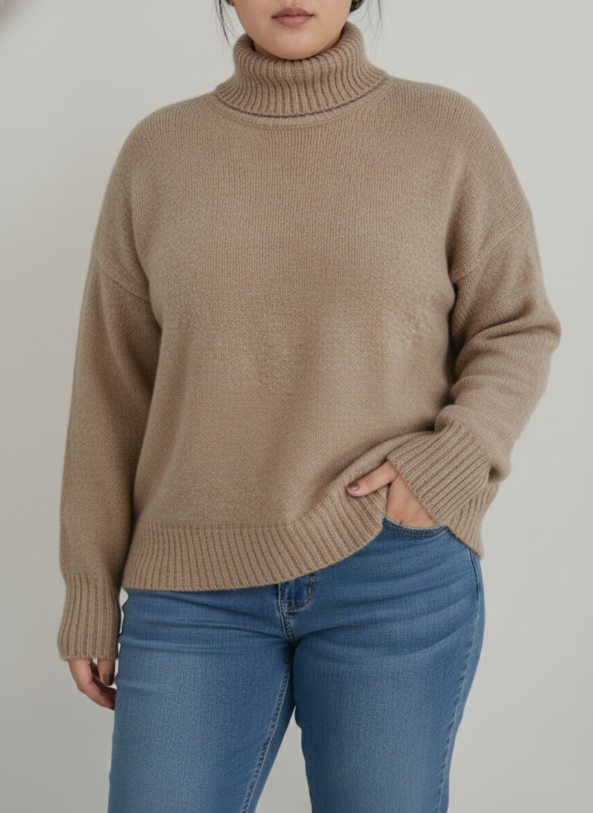 Elena Chunky Turtleneck Sweater | Relaxed Fit Knit Pullover
