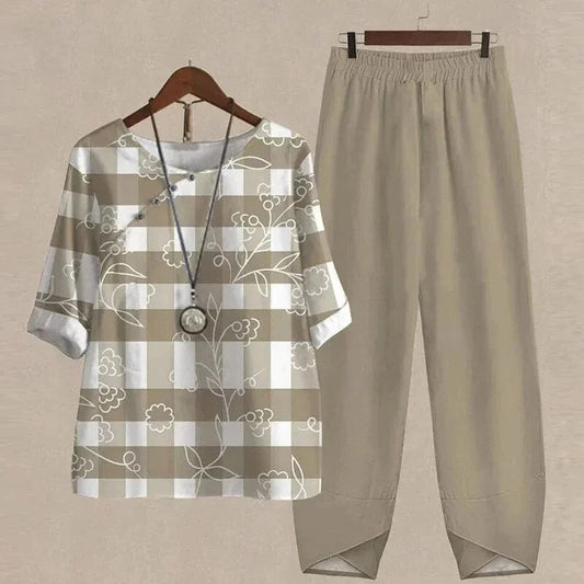 Gemma Set | Printed Top and Tapered Trousers Co-ord