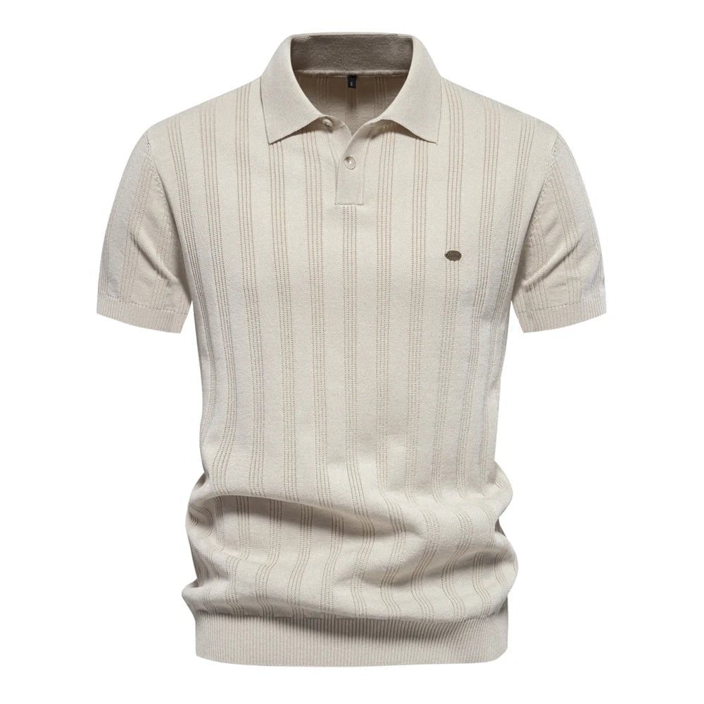 George Top | Short Sleeve Striped Design Polo Shirt