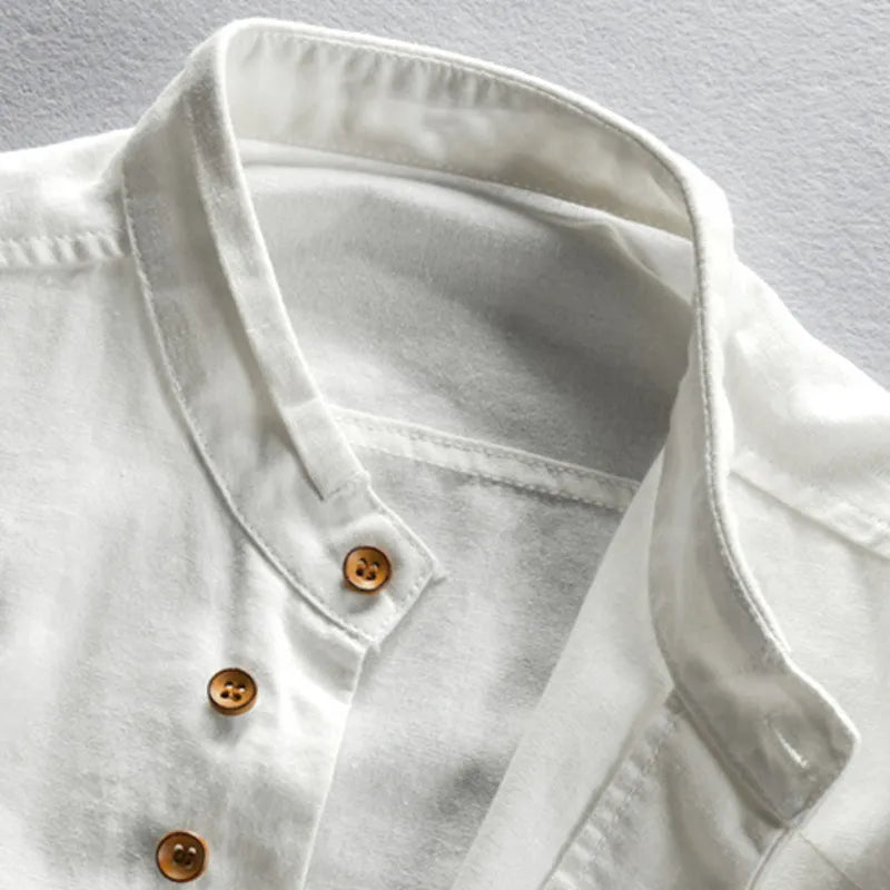 Halden Top | Slim Fit Shirt with Stand Collar