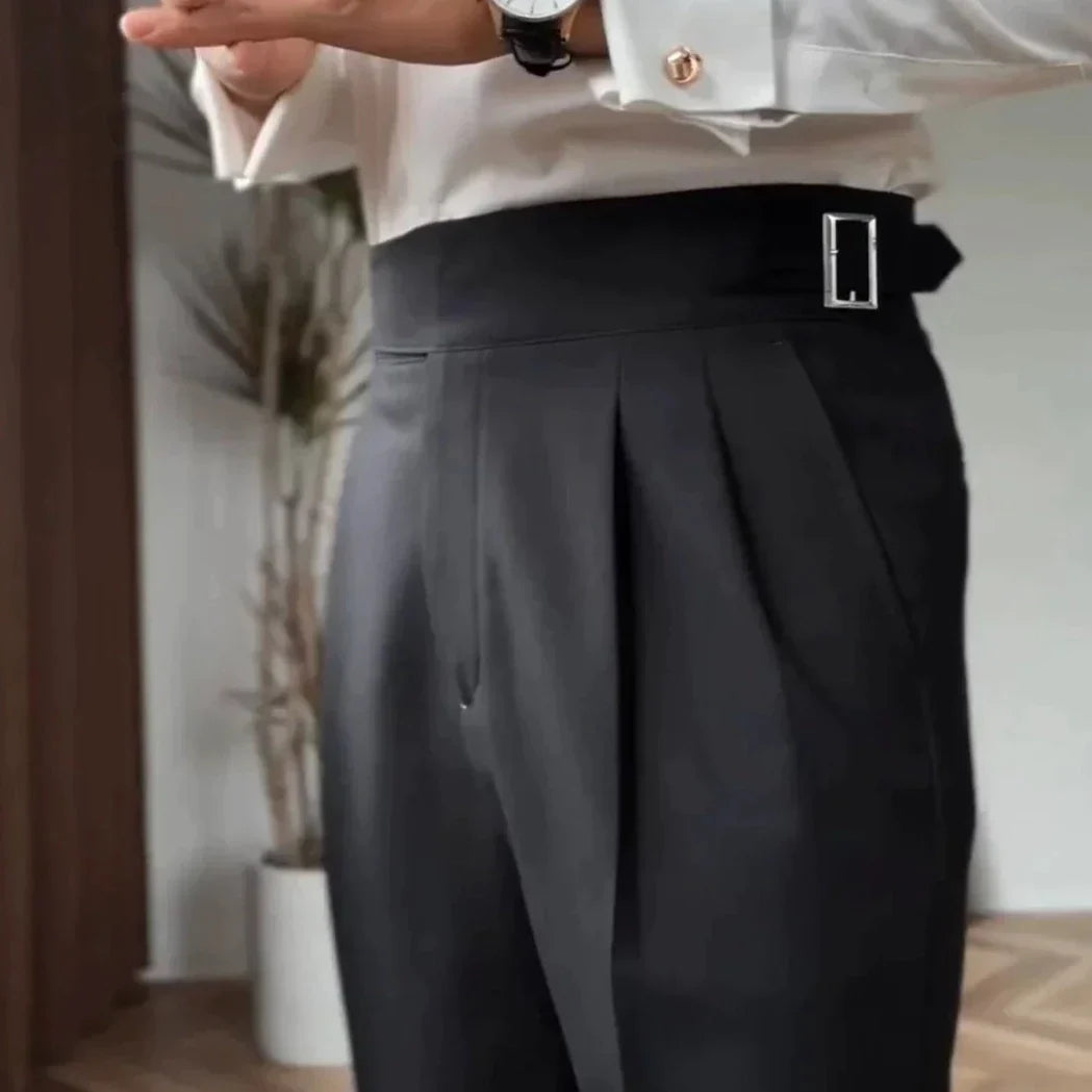 Hayden Trousers | High-Waisted Tailored Trousers with Side Buckle
