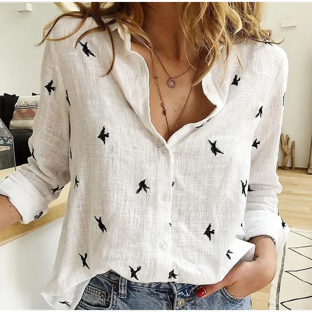 Isleen Blouse | Elegant Button-Up Printed Blouse