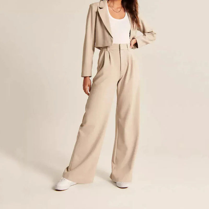 Ivy Trousers | High Waist Wide-Leg Tailored Pants