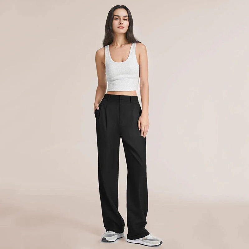 Ivy Trousers | High Waist Wide-Leg Tailored Pants