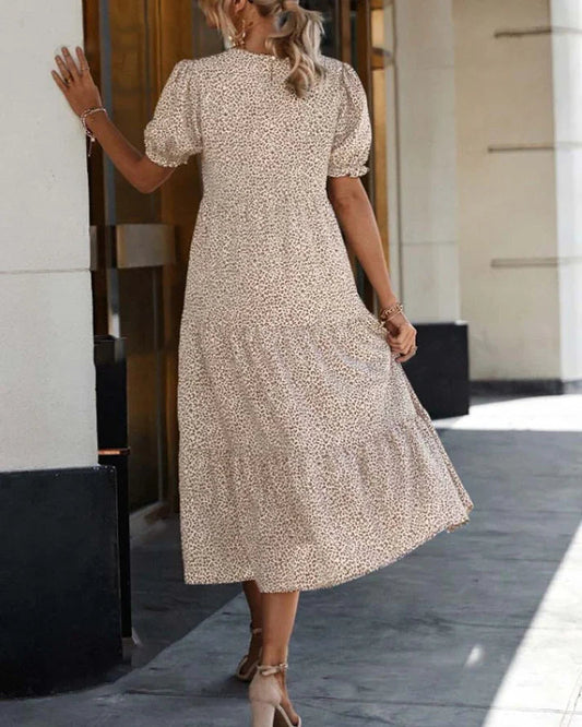 Jamira Dress | Casual Boho Print with Puff Sleeves