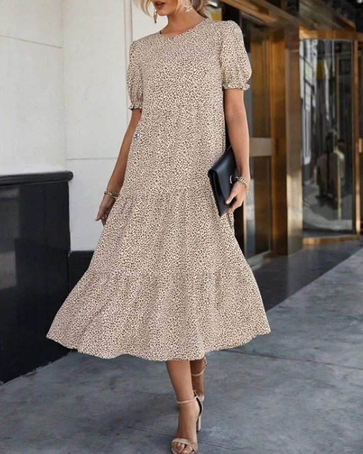 Jamira Dress | Casual Boho Print with Puff Sleeves