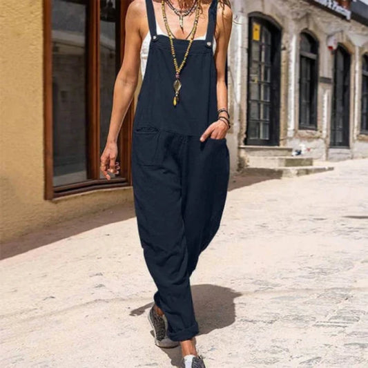 Jocelyn Jumpsuit | Relaxed Fit Pocket Button Jumpsuit